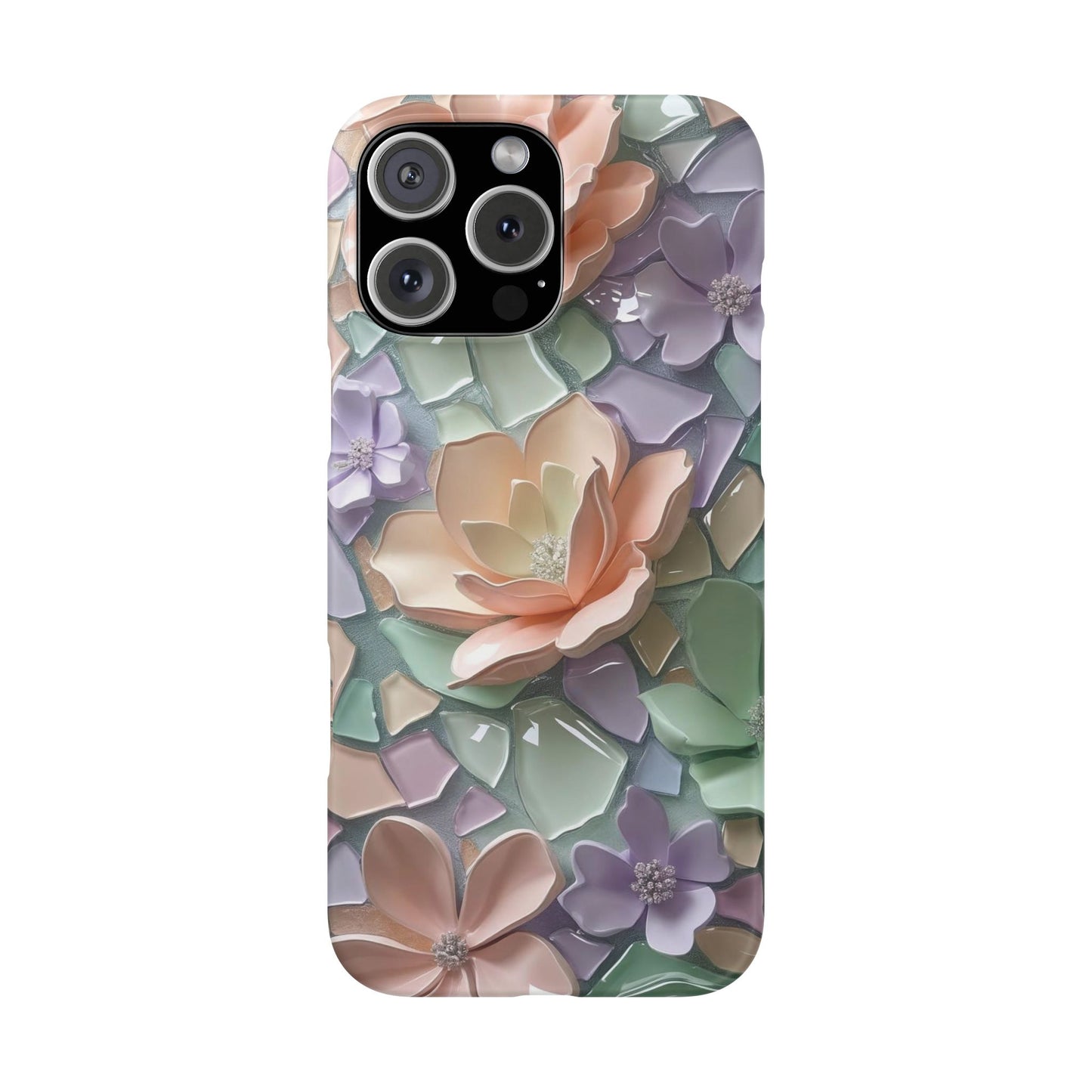 Snap Case Elegante Florale iPhone Handyhülle mit 3D-Effekt