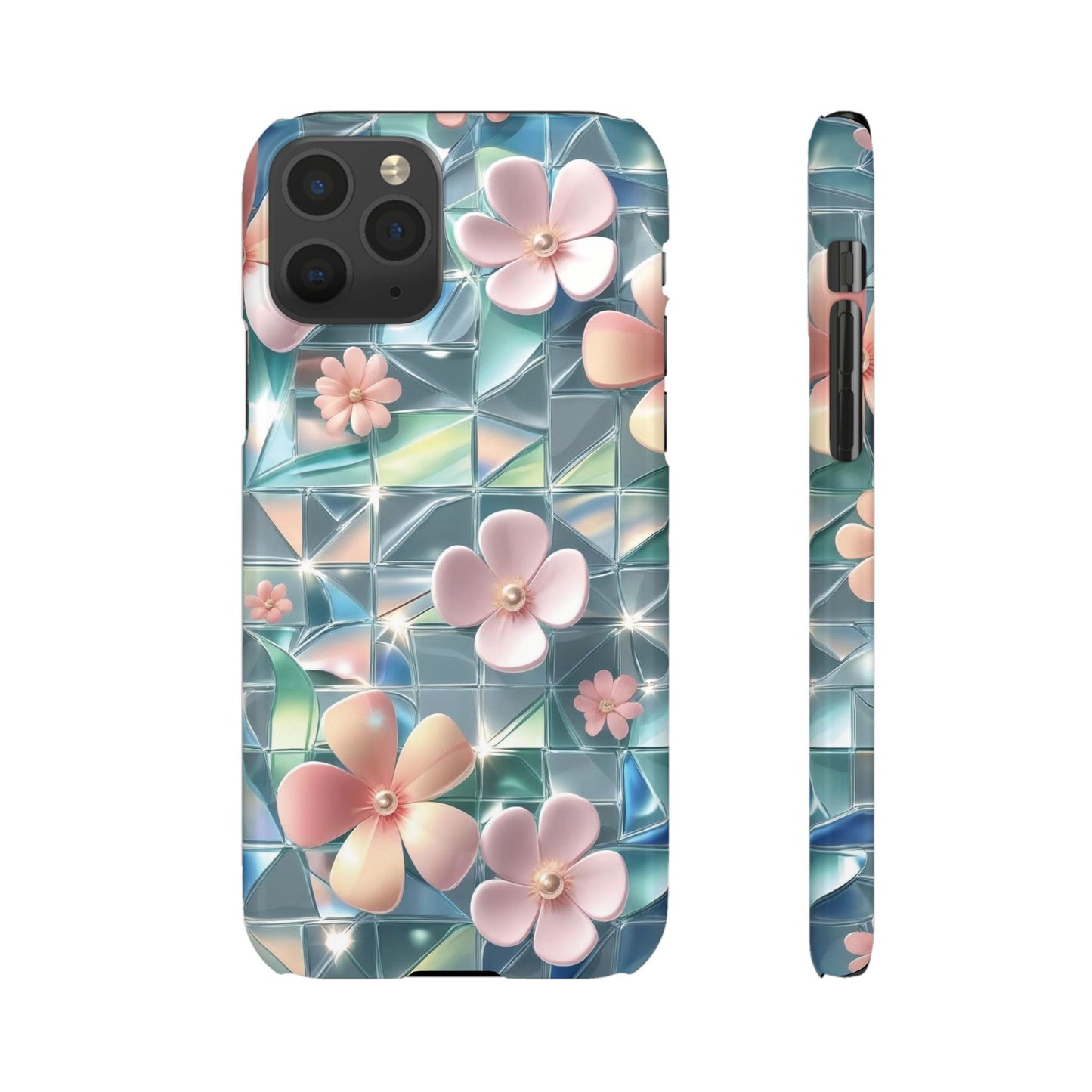 Snap Case iPhone Handyhülle mit 3D-Effekt Blumenmuster