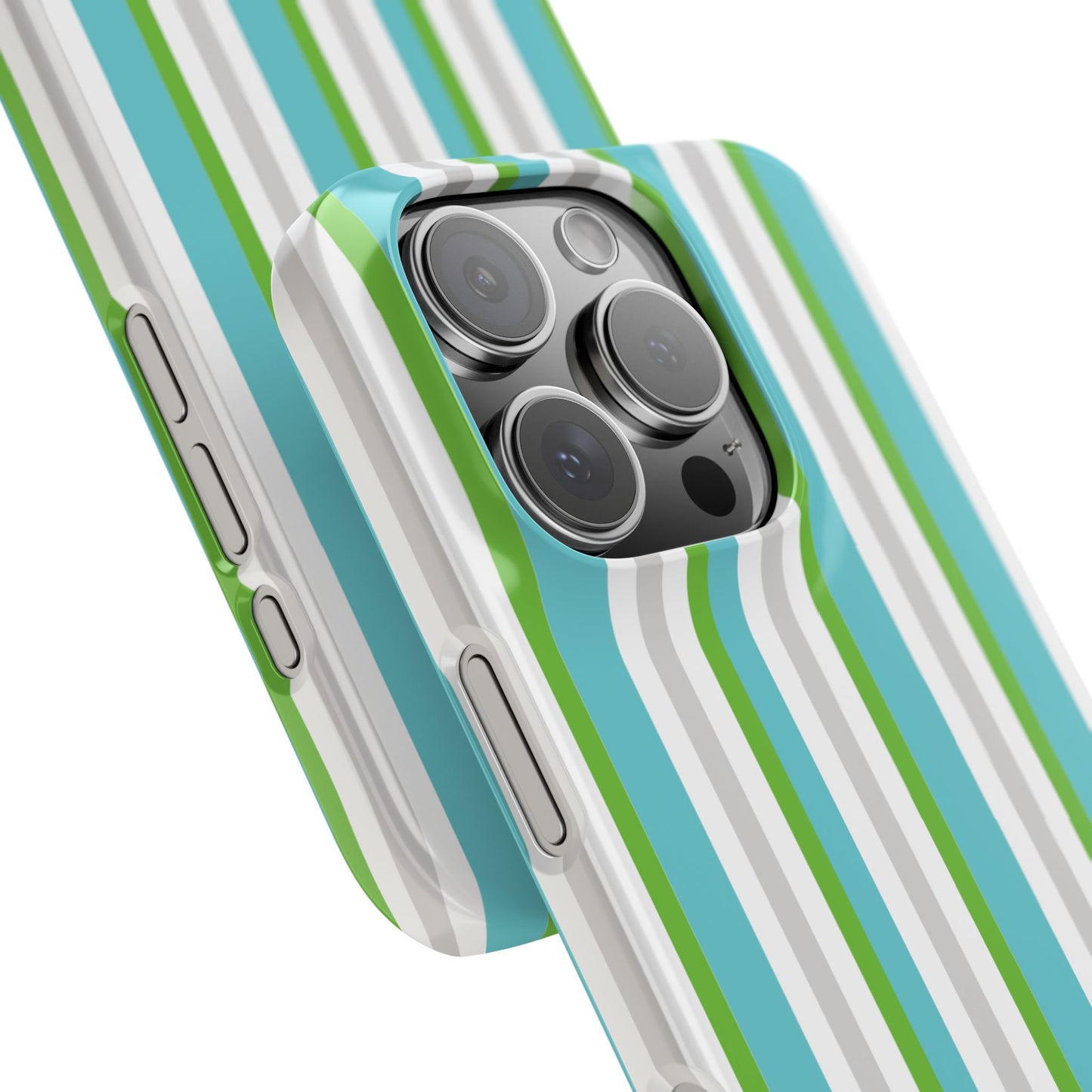 iPhone Snap Case - Modernes Abstraktes Design mit Grünen und Weißen Linien