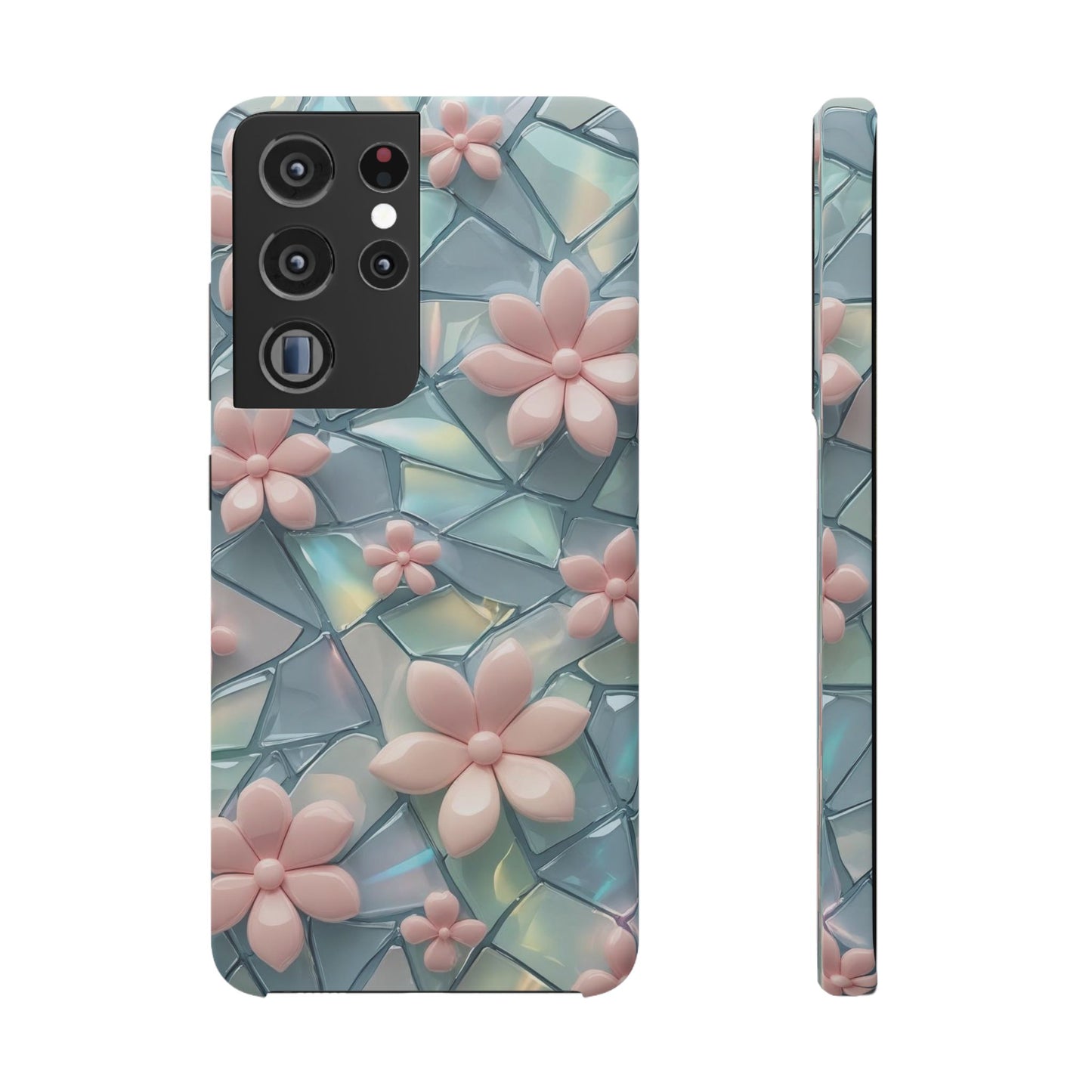 Snap Case Samsung Handyhülle mit 3D-Effekt und Blumenmuster