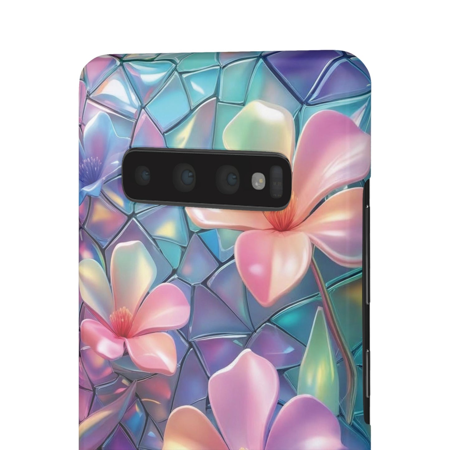 Snap Case Elegante Florale Samsung Handyhülle mit 3D-Effekt