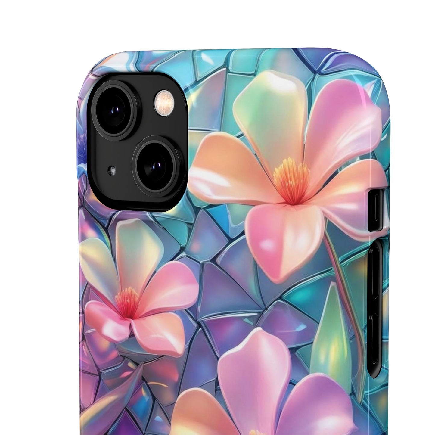 Snap Case Elegante Florale iPhone Handyhülle mit 3D-Effekt