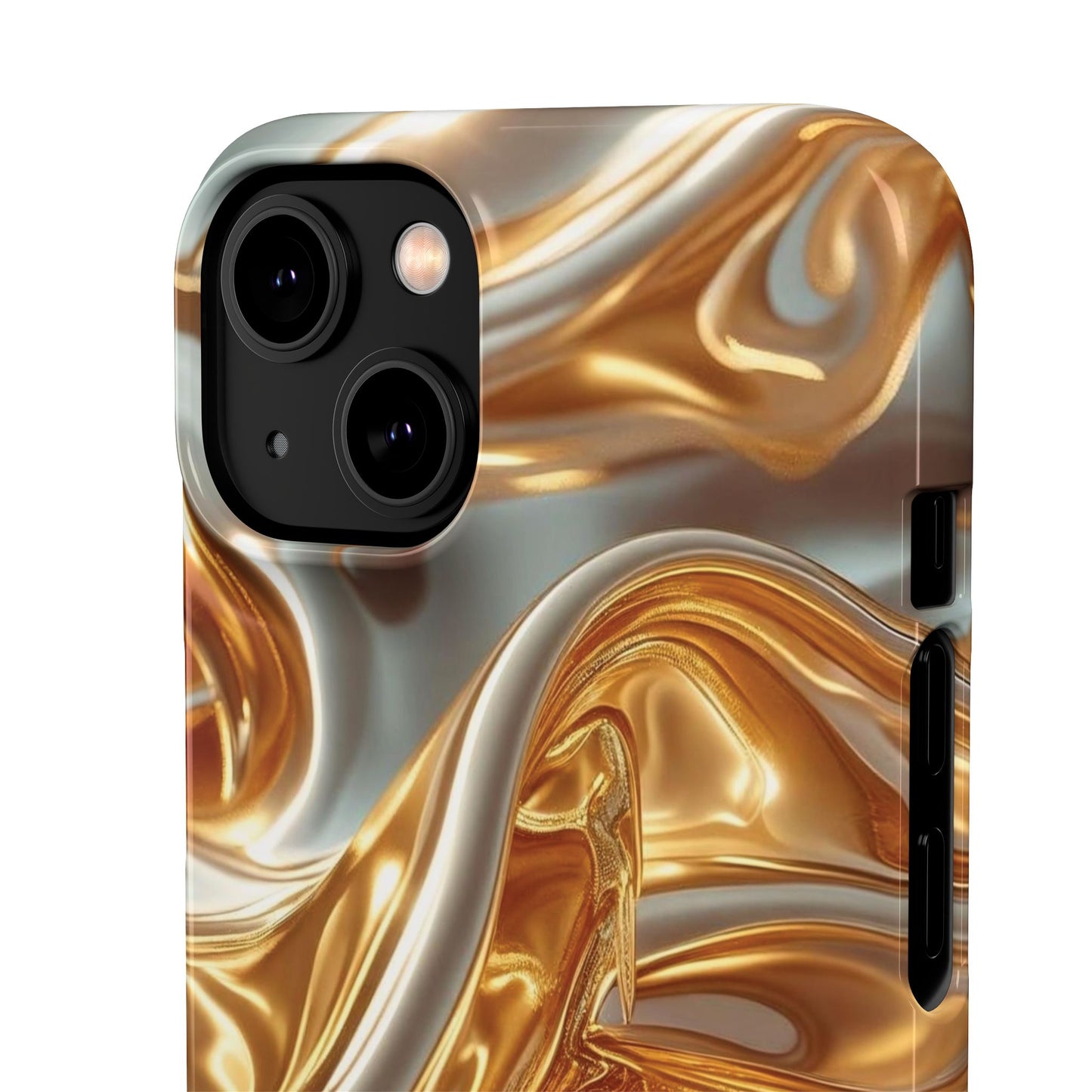 Snap Case iPhone Handyhülle – Gold Dynamic Liquid 3D Effekt