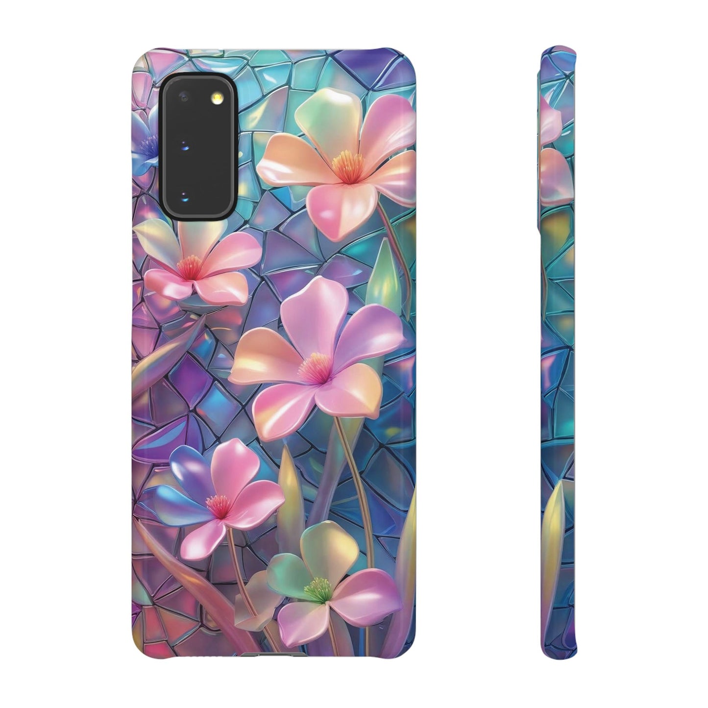 Snap Case Elegante Florale Samsung Handyhülle mit 3D-Effekt