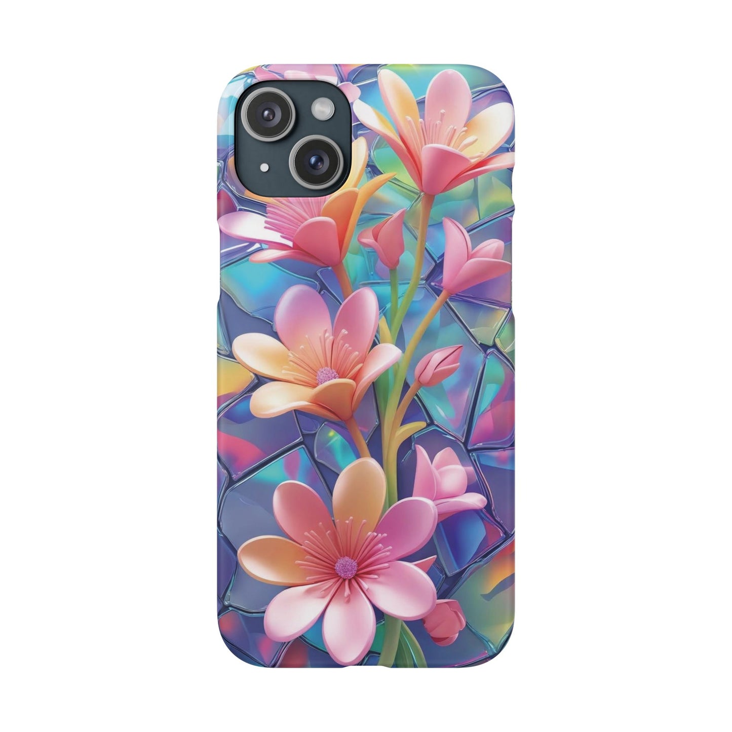 Snap Case Elegante Florale iPhone Handyhülle mit 3D-Effekt
