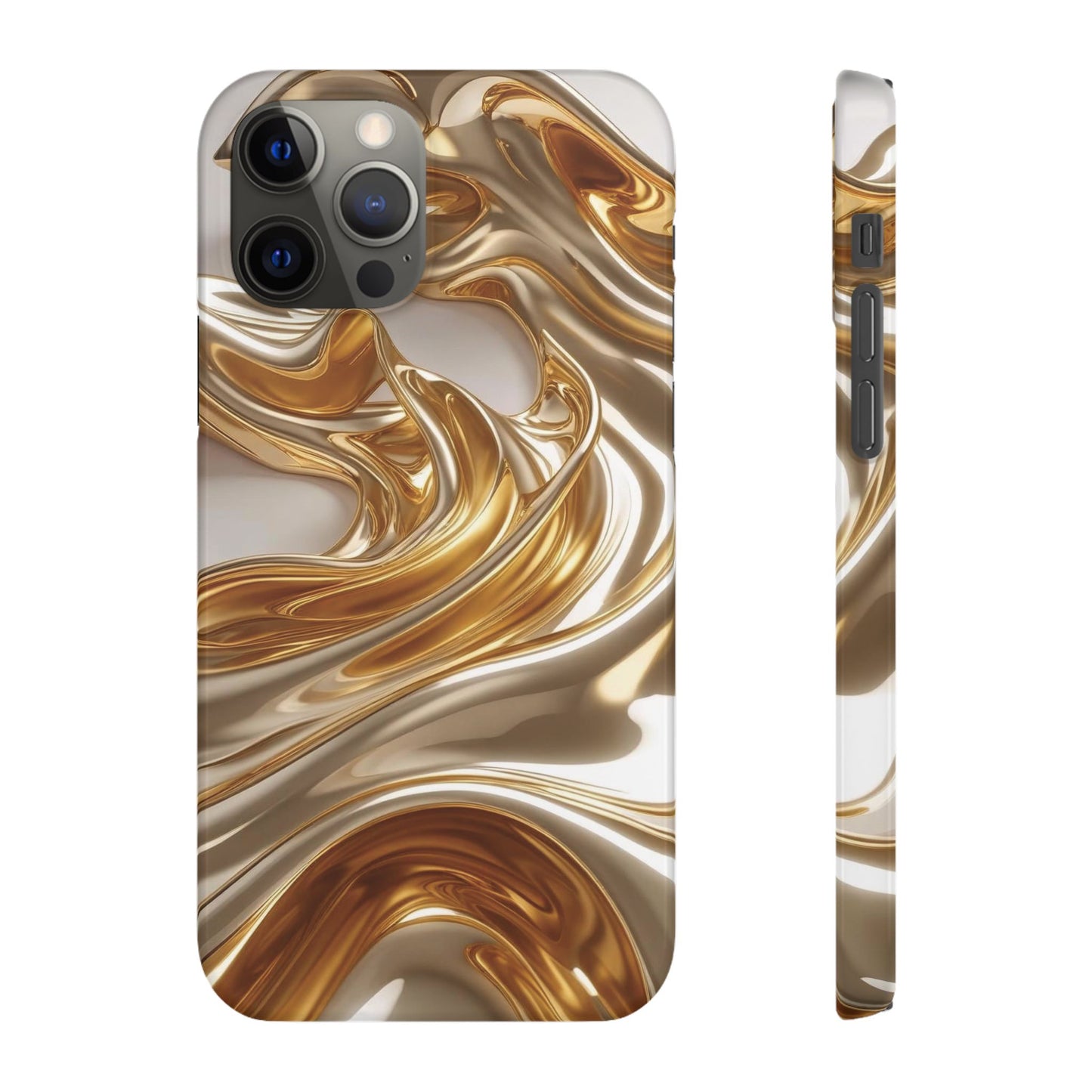 Snap Case iPhone Handyhülle – Gold Dynamic Liquid 3D Effekt