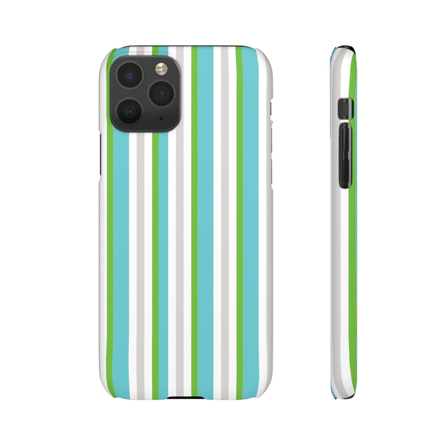 iPhone Snap Case - Modernes Abstraktes Design mit Grünen und Weißen Linien