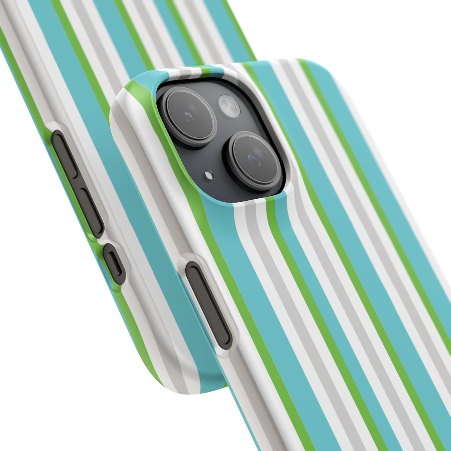 iPhone Snap Case - Modernes Abstraktes Design mit Grünen und Weißen Linien
