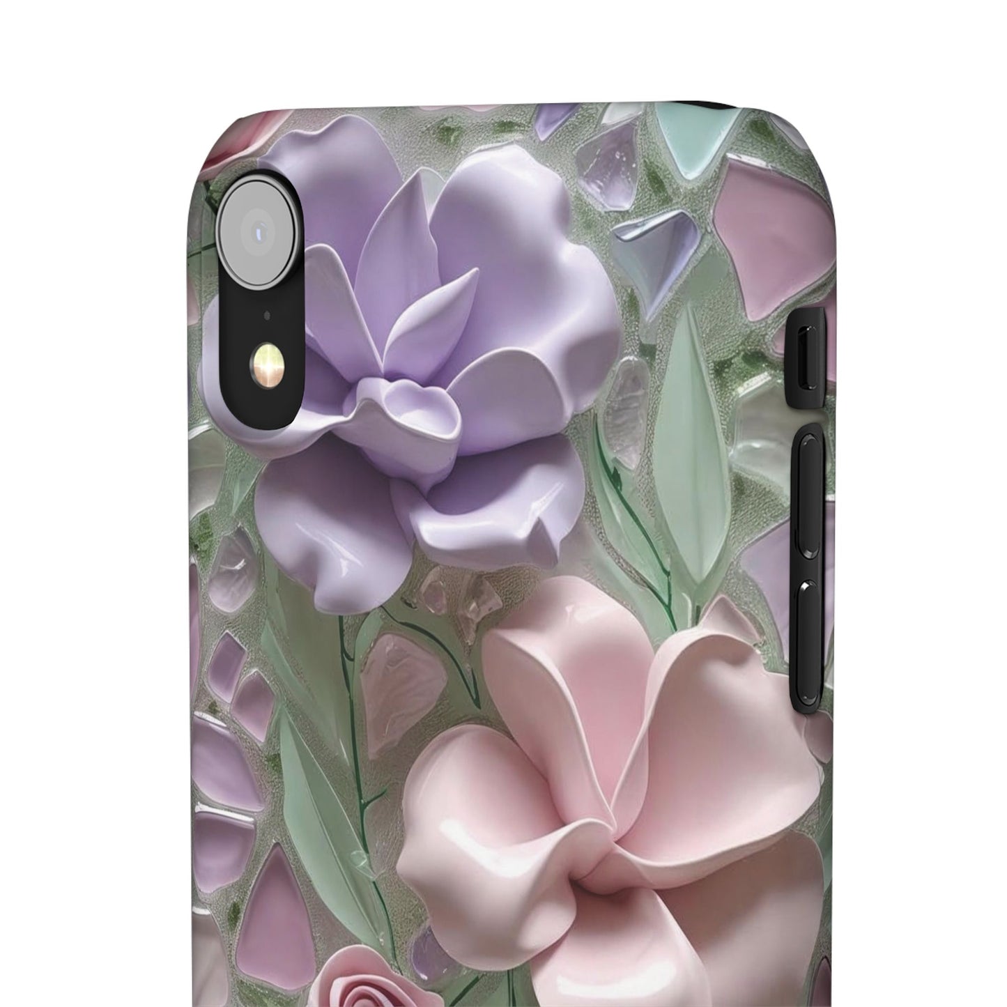 Snap Case Elegante Florale iPhone Handyhülle mit 3D-Effekt
