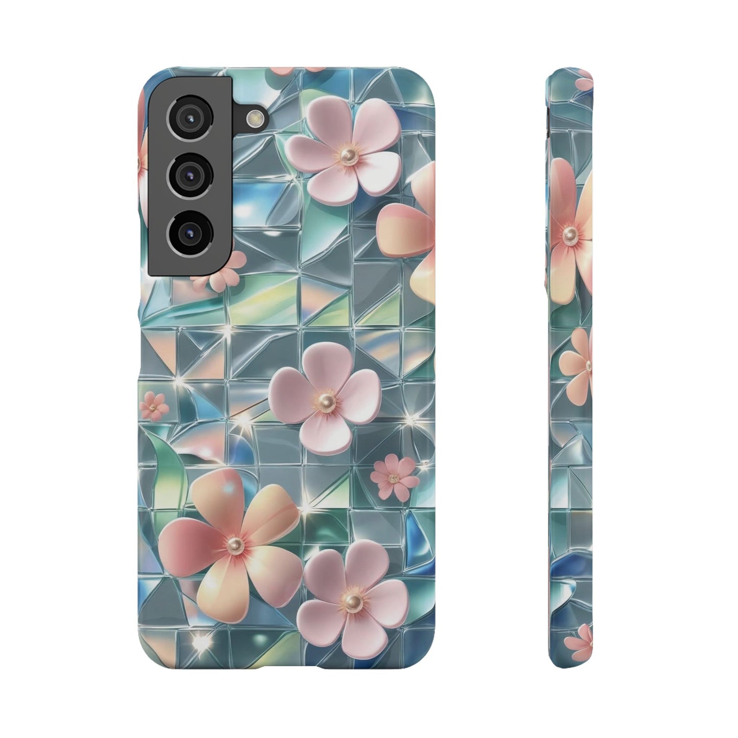 Snap Case Samsung Handyhülle mit 3D-Effekt und Blumenmuster