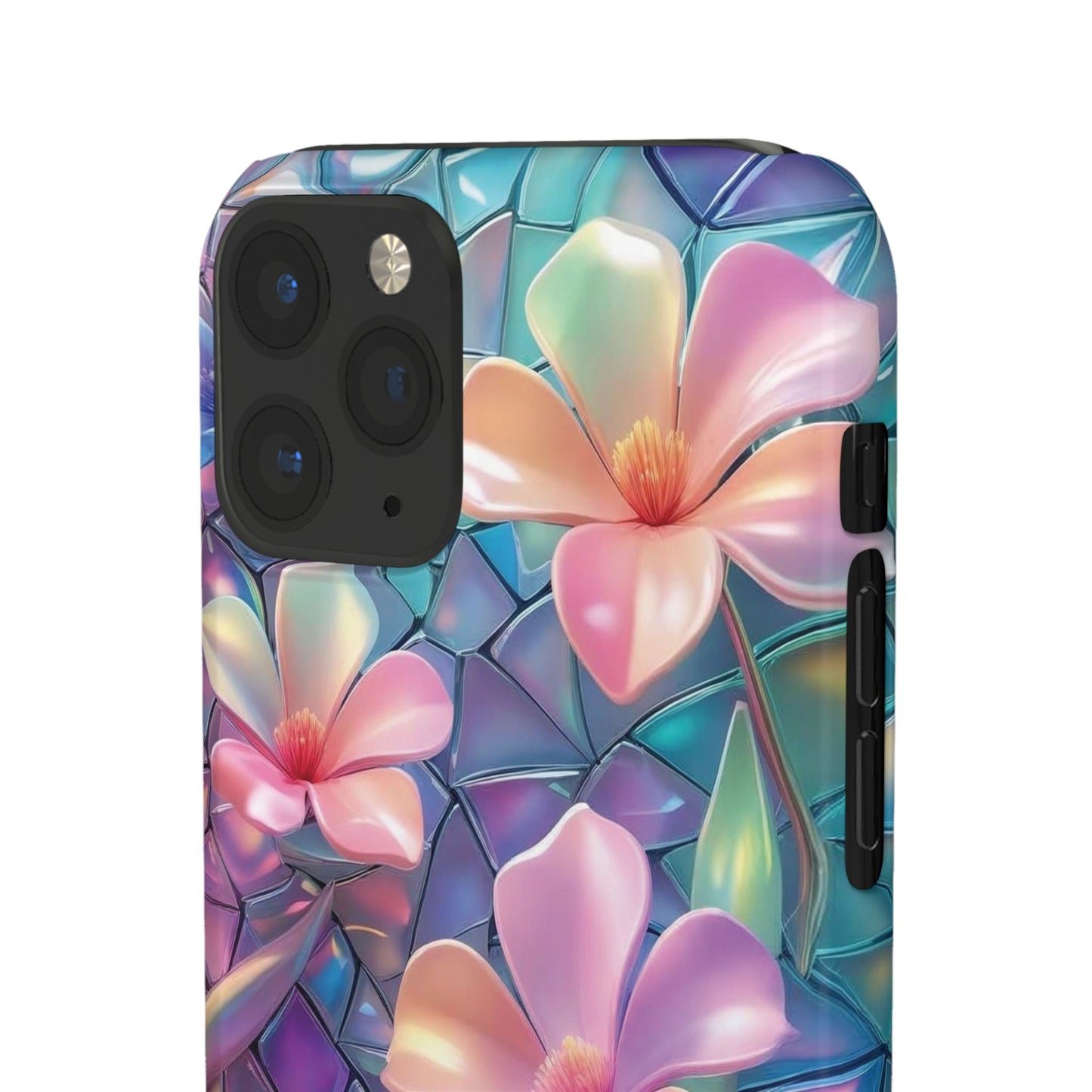 Snap Case Elegante Florale iPhone Handyhülle mit 3D-Effekt