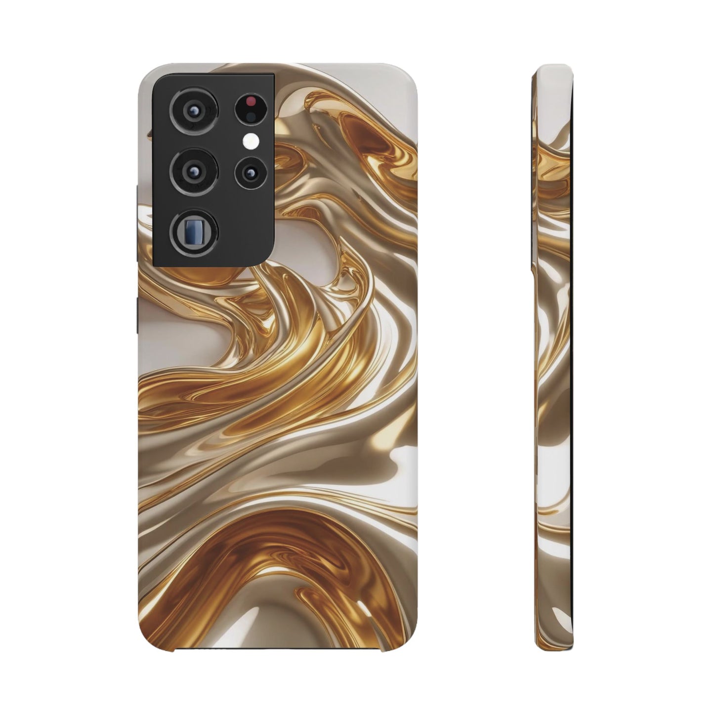 Snap Case Samsung Handyhülle – Gold Dynamic Liquid 3D Effekt