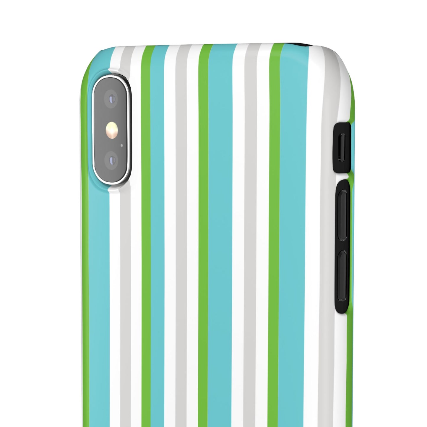 iPhone Snap Case - Modernes Abstraktes Design mit Grünen und Weißen Linien