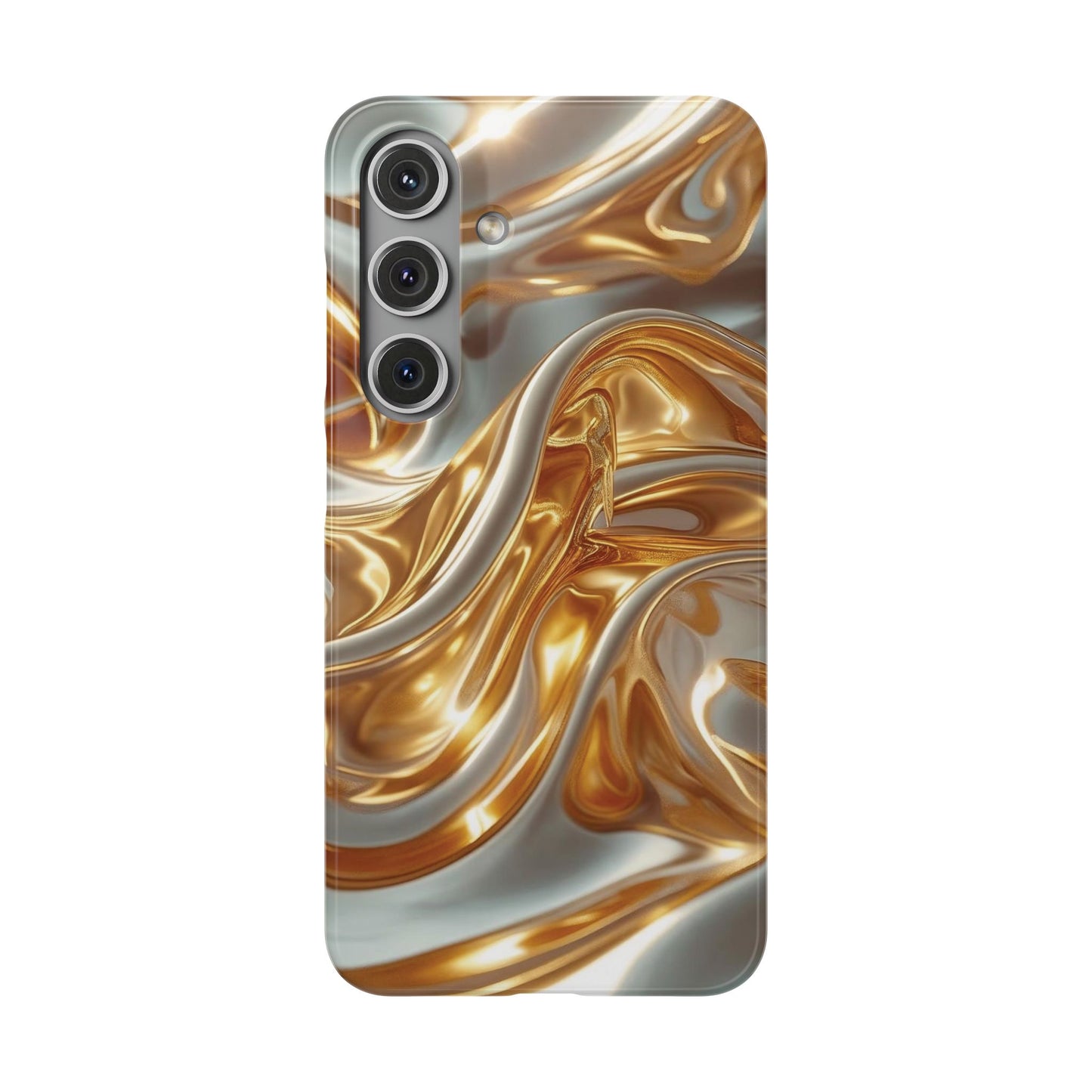 Snap Case Samsung Handyhülle – Gold Dynamic Liquid 3D Effekt