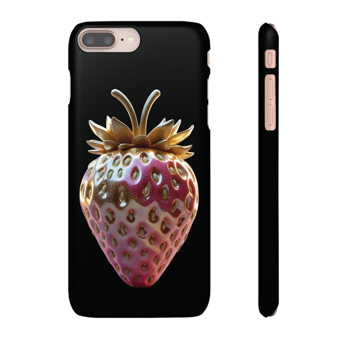 Snap Case iPhone Handyhülle - 3D Effekt Erdbeeren
