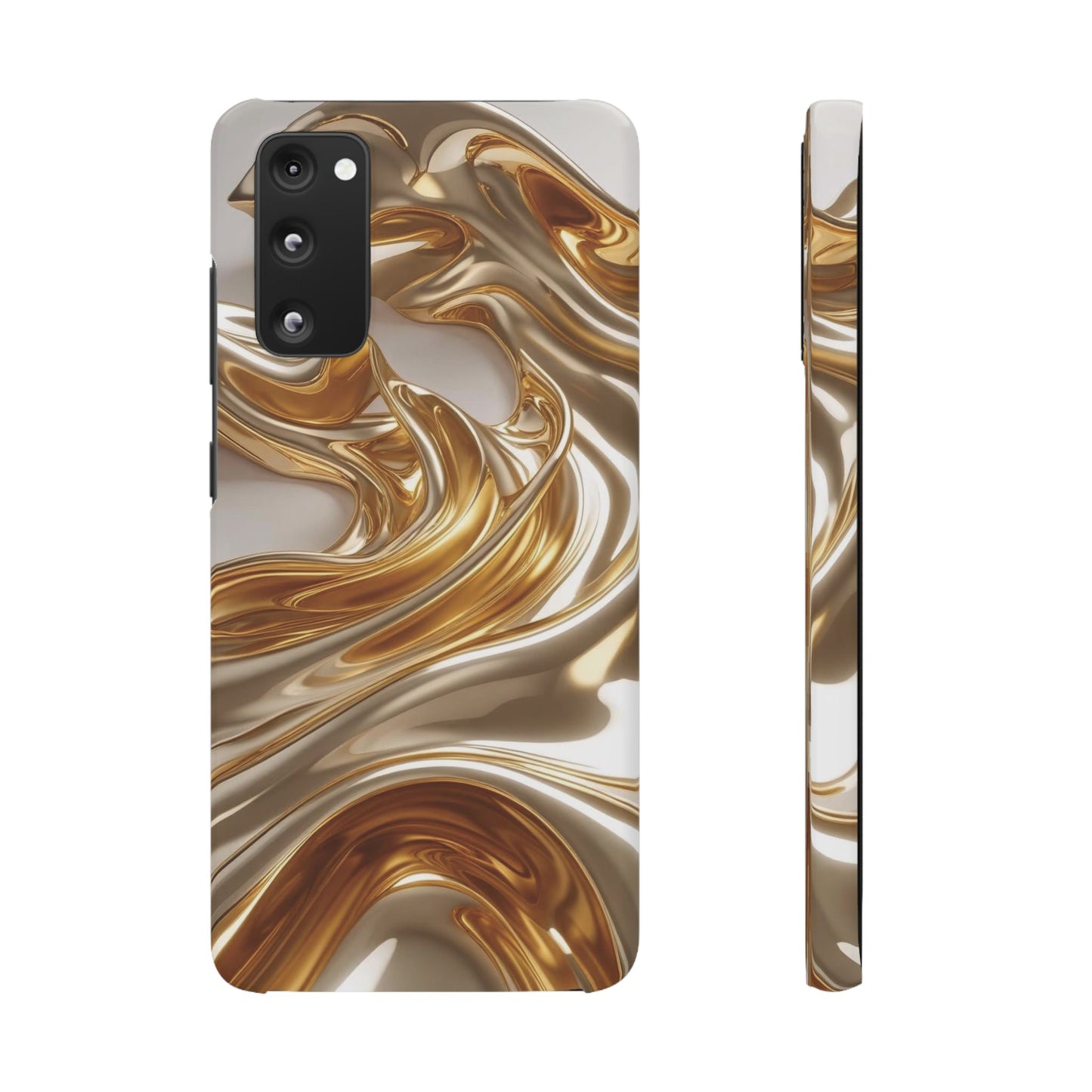 Snap Case Samsung Handyhülle – Gold Dynamic Liquid 3D Effekt