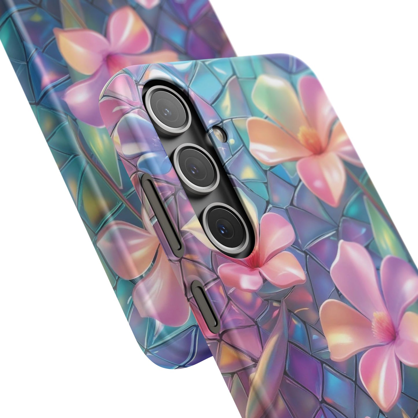 Snap Case Elegante Florale Samsung Handyhülle mit 3D-Effekt