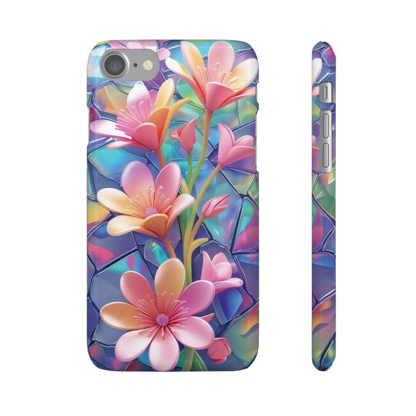 Snap Case Elegante Florale iPhone Handyhülle mit 3D-Effekt