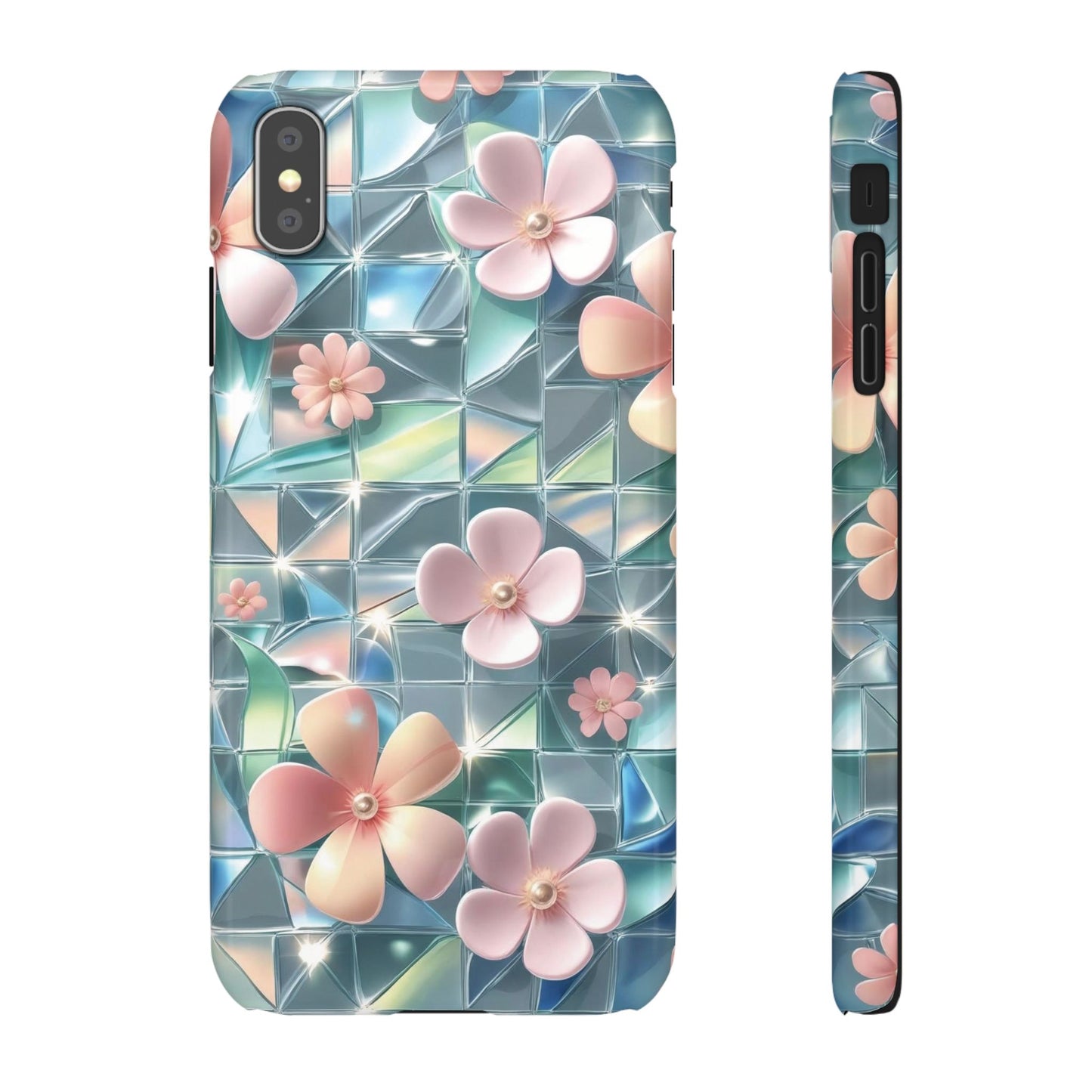 Snap Case iPhone Handyhülle mit 3D-Effekt Blumenmuster