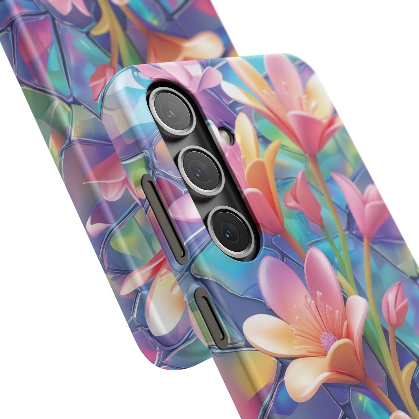 Snap Case Elegante Florale Samsung Handyhülle mit 3D-Effekt