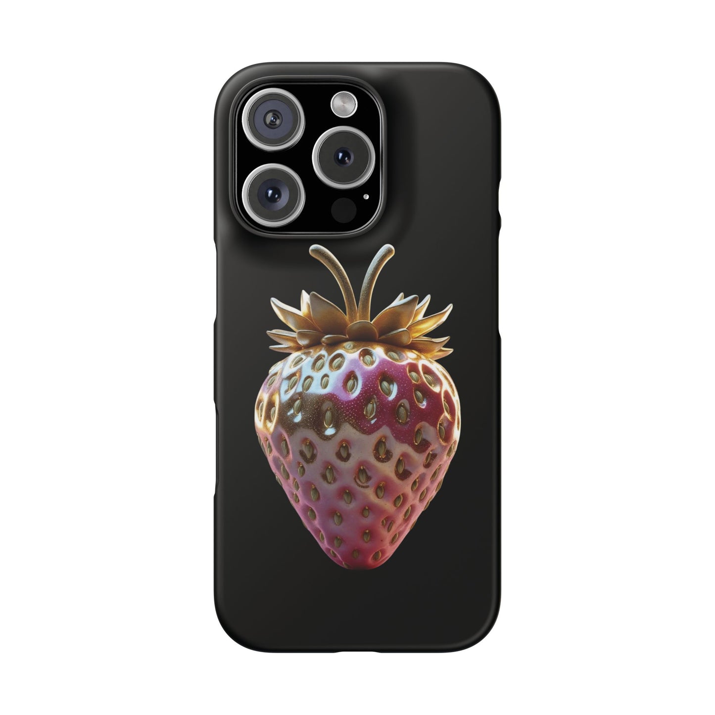 Snap Case iPhone Handyhülle - 3D Effekt Erdbeeren