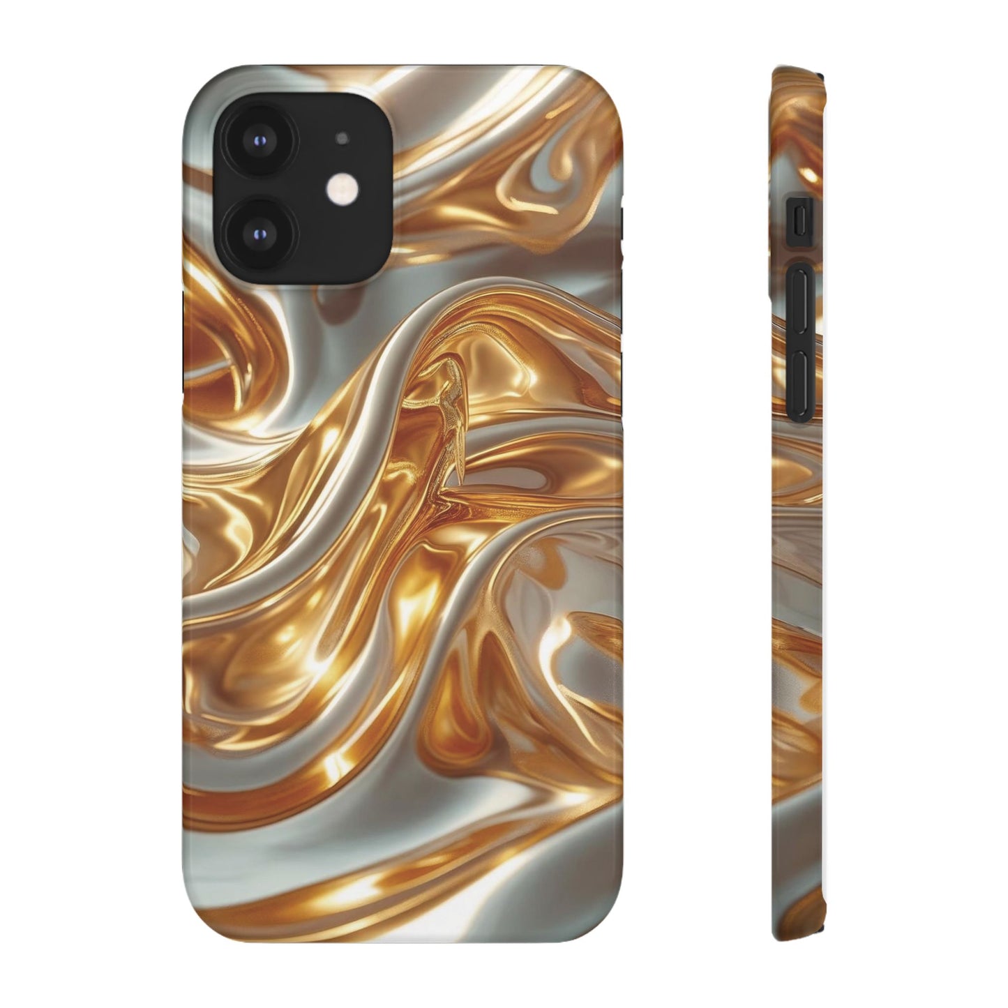 Snap Case iPhone Handyhülle – Gold Dynamic Liquid 3D Effekt