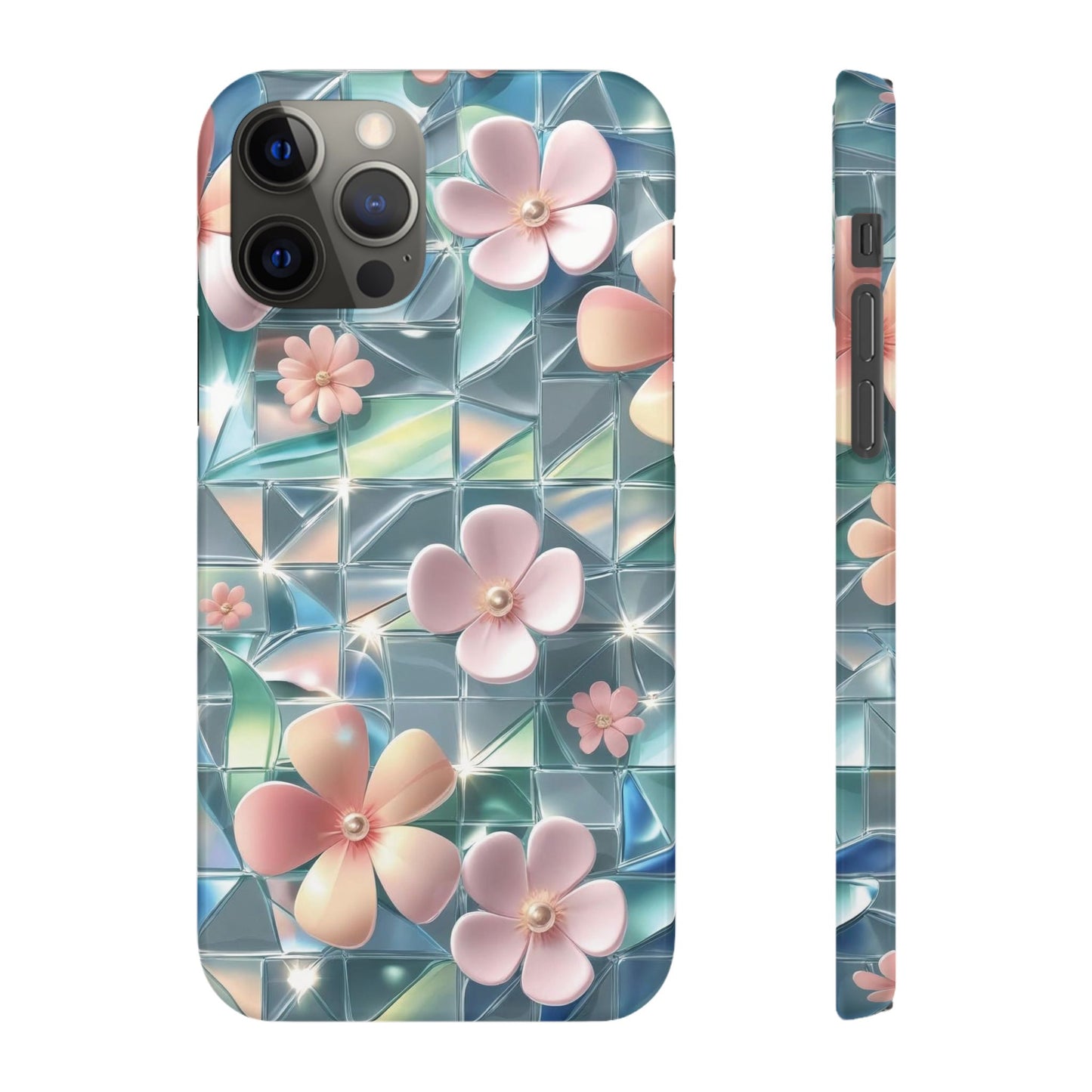 Snap Case iPhone Handyhülle mit 3D-Effekt Blumenmuster