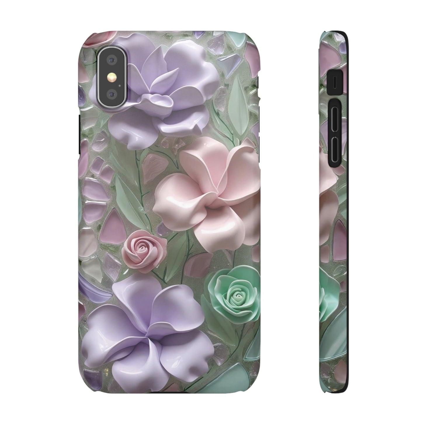 Snap Case Elegante Florale iPhone Handyhülle mit 3D-Effekt