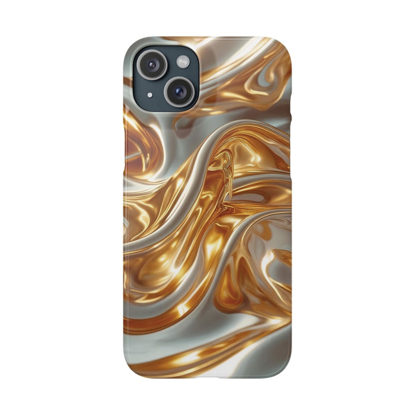 Snap Case iPhone Handyhülle – Gold Dynamic Liquid 3D Effekt