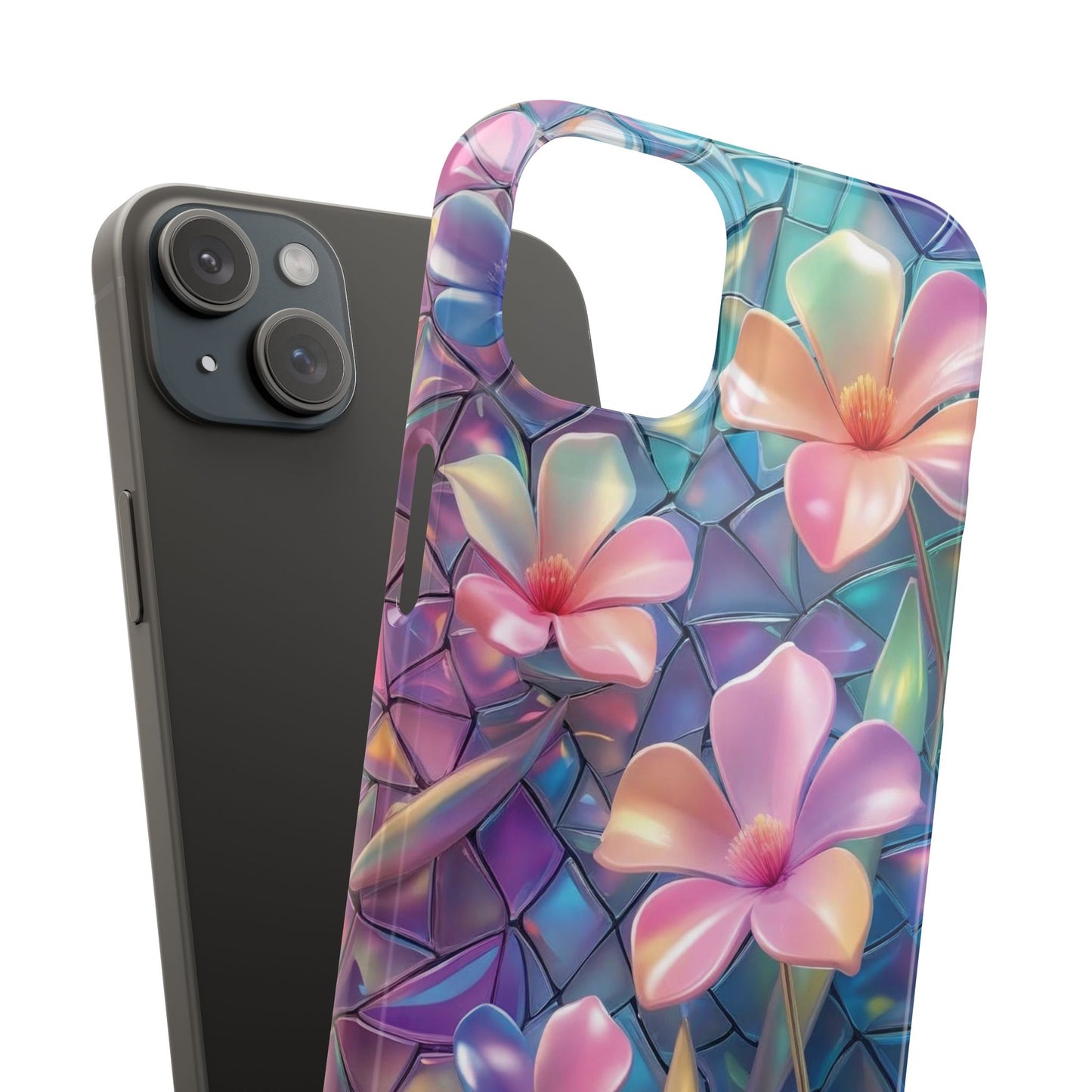 Snap Case Elegante Florale iPhone Handyhülle mit 3D-Effekt