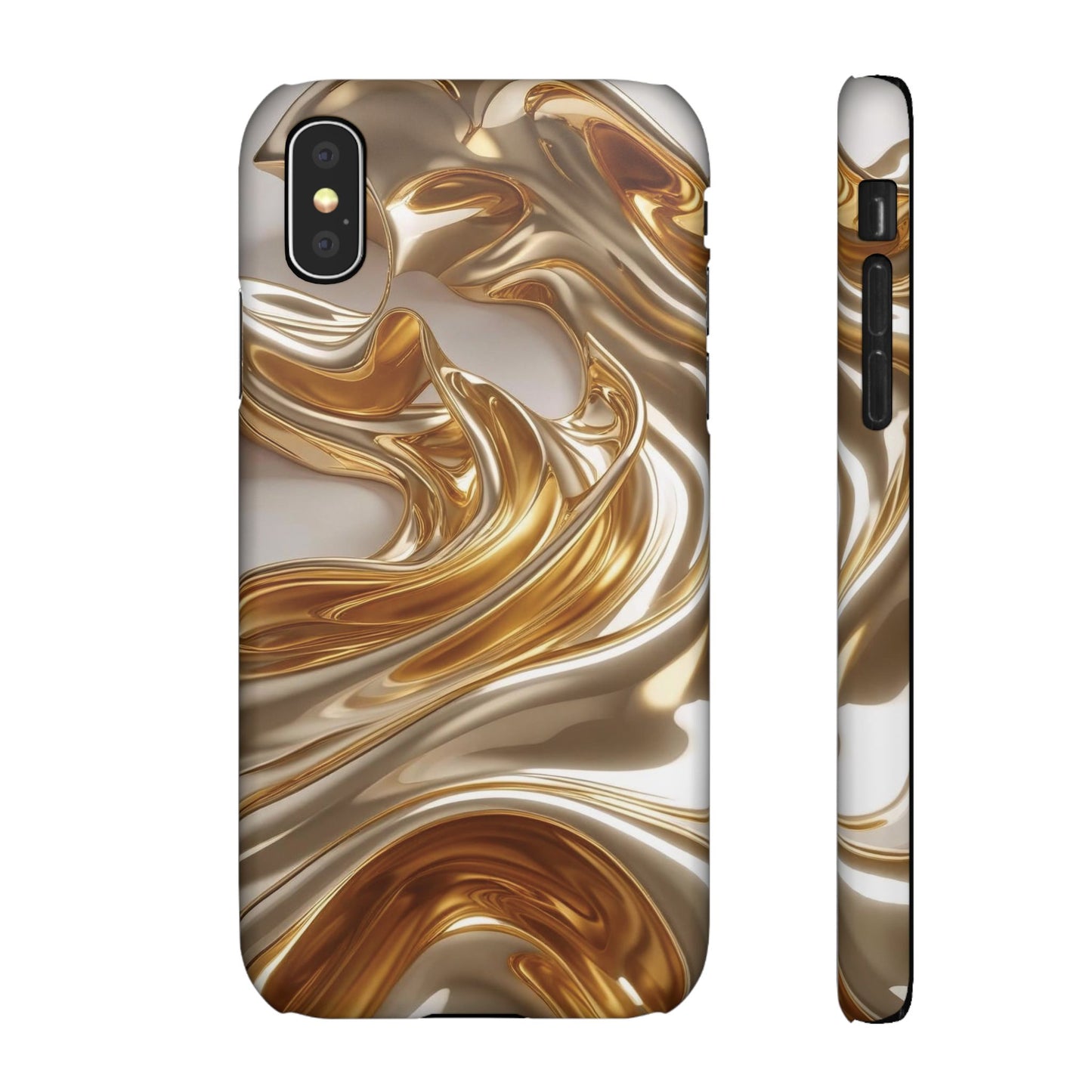 Snap Case iPhone Handyhülle – Gold Dynamic Liquid 3D Effekt