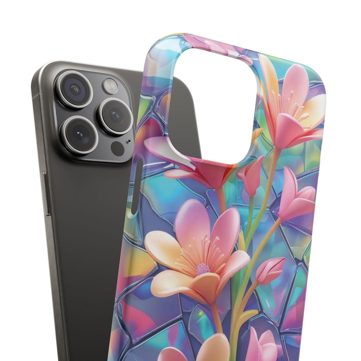 Snap Case Elegante Florale iPhone Handyhülle mit 3D-Effekt