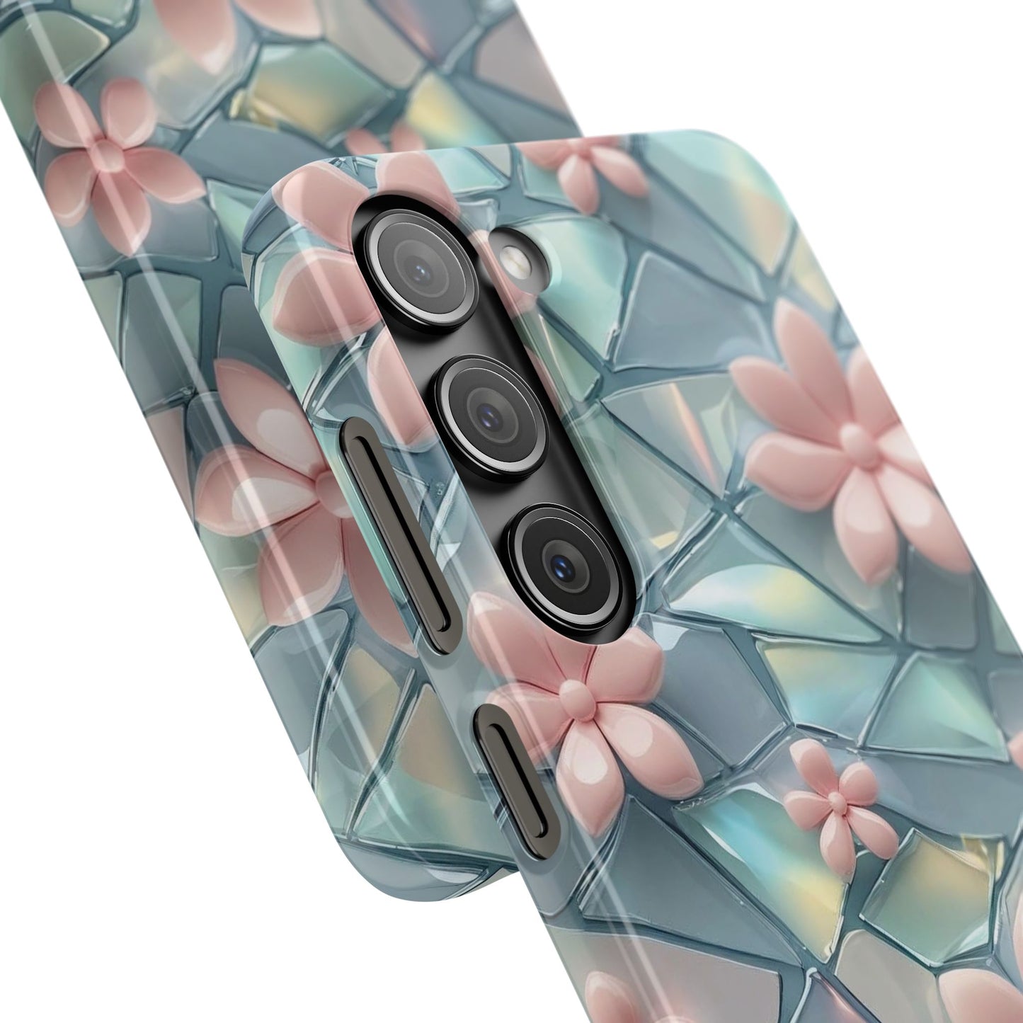Snap Case Samsung Handyhülle mit 3D-Effekt und Blumenmuster