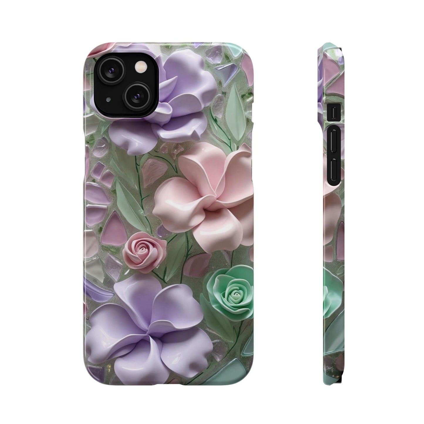 Snap Case Elegante Florale iPhone Handyhülle mit 3D-Effekt