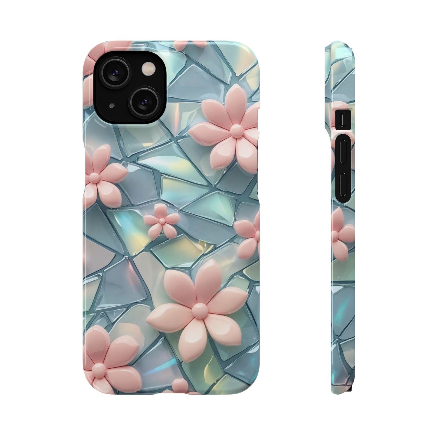Snap Case Elegante Florale iPhone Handyhülle mit 3D-Effekt