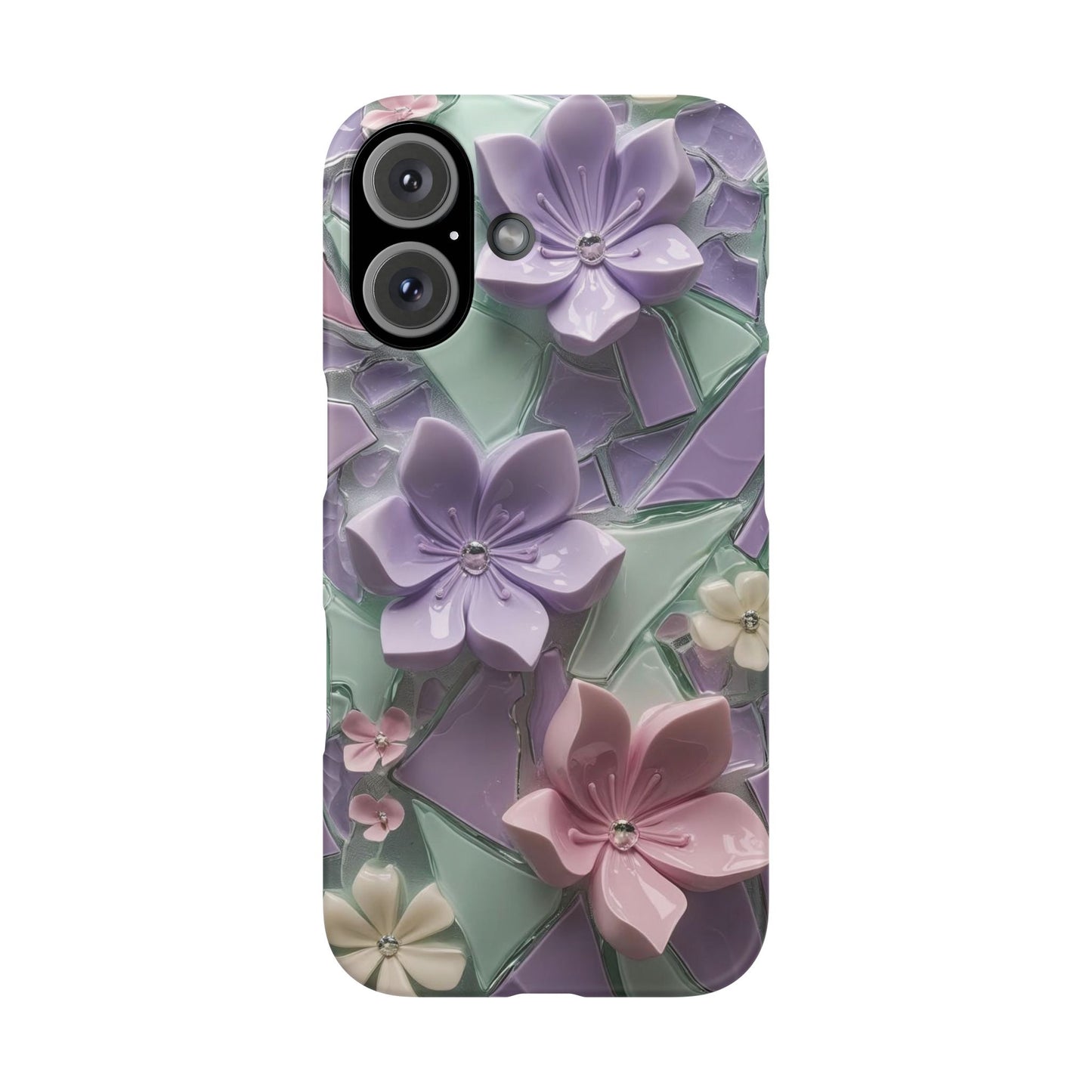 Snap Case Elegante Florale iPhone Handyhülle mit 3D-Effekt