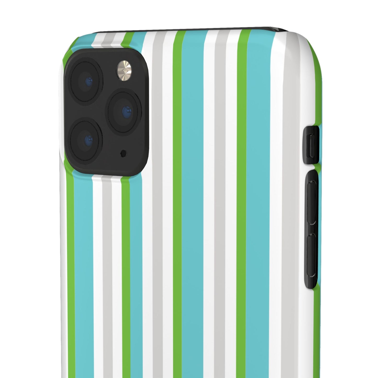 iPhone Snap Case - Modernes Abstraktes Design mit Grünen und Weißen Linien