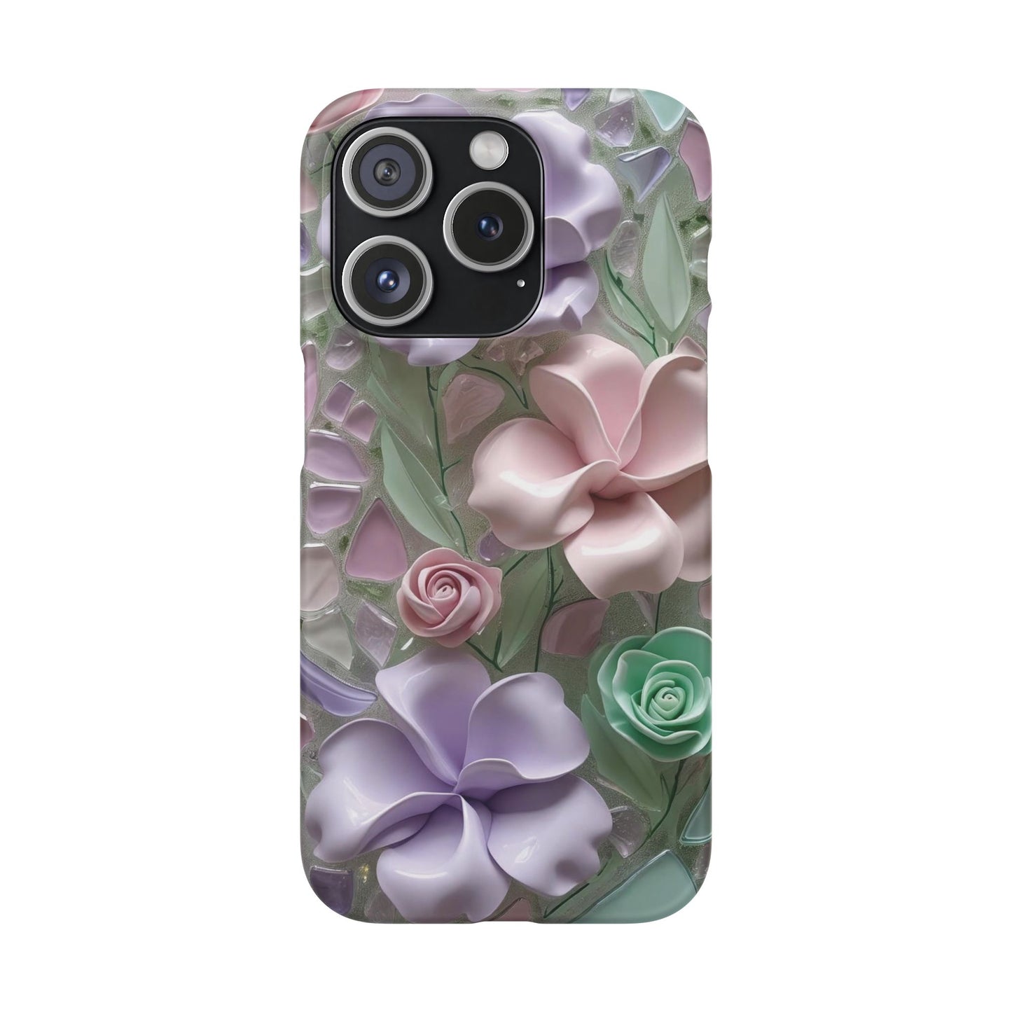 Snap Case Elegante Florale iPhone Handyhülle mit 3D-Effekt