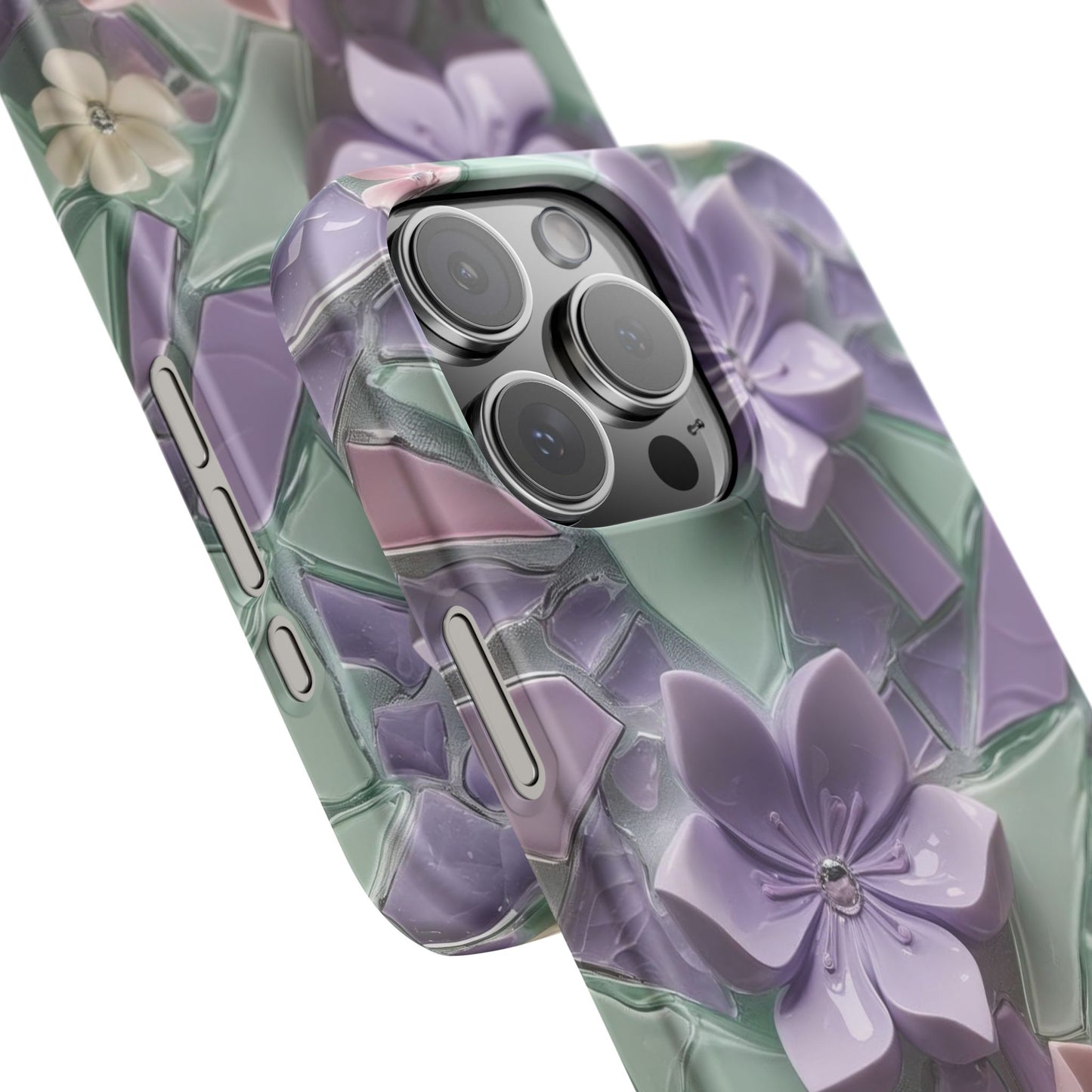 Snap Case Elegante Florale iPhone Handyhülle mit 3D-Effekt