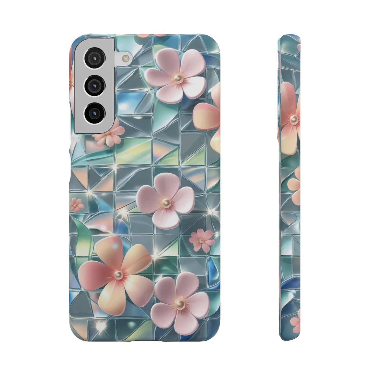 Snap Case Samsung Handyhülle mit 3D-Effekt und Blumenmuster