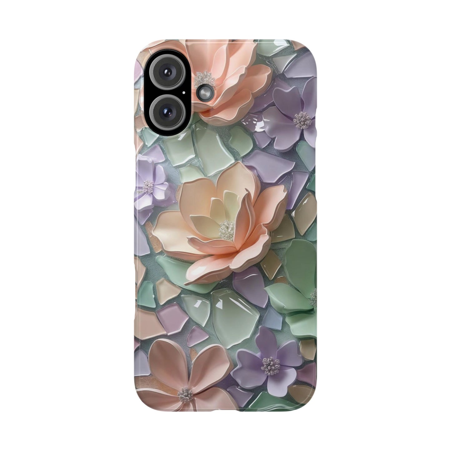Snap Case Elegante Florale iPhone Handyhülle mit 3D-Effekt