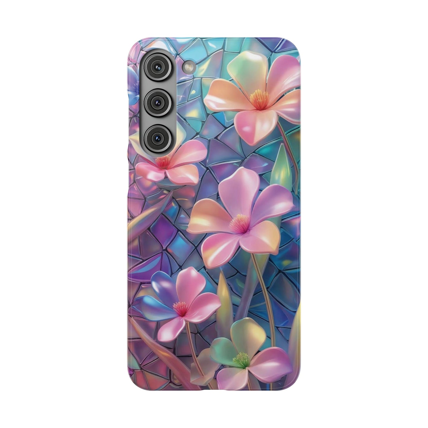 Snap Case Elegante Florale Samsung Handyhülle mit 3D-Effekt