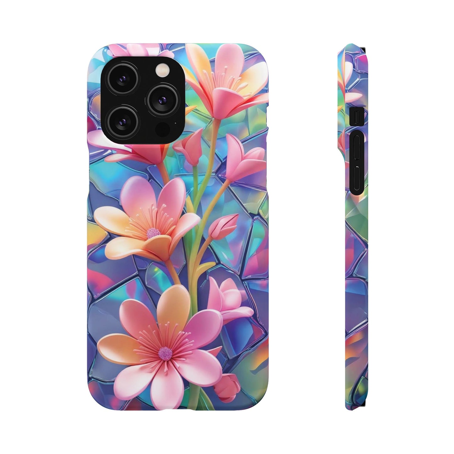 Snap Case Elegante Florale iPhone Handyhülle mit 3D-Effekt