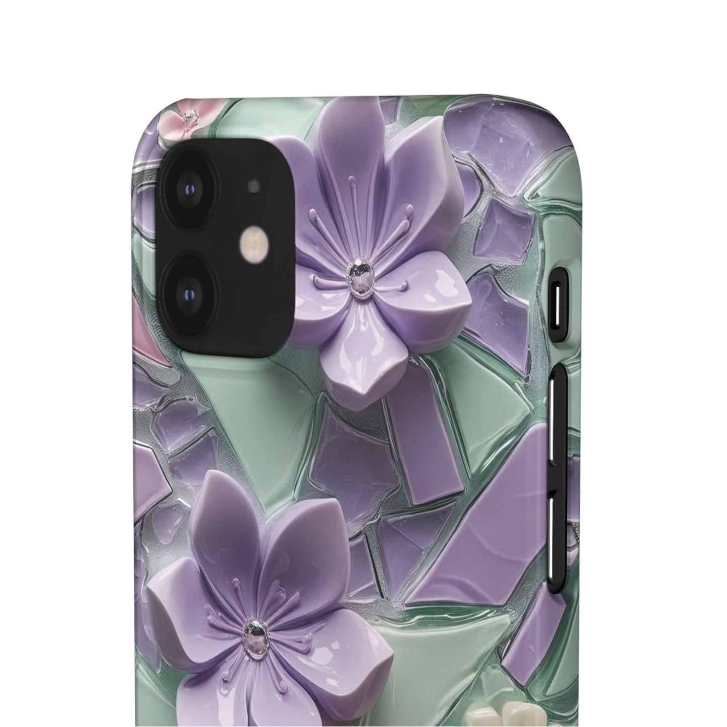 Snap Case Elegante Florale iPhone Handyhülle mit 3D-Effekt