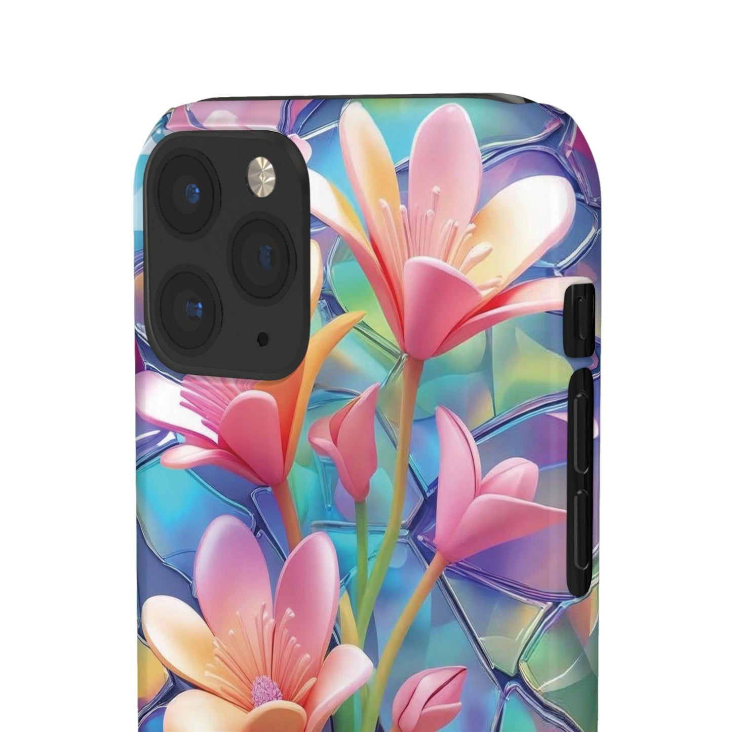 Snap Case Elegante Florale iPhone Handyhülle mit 3D-Effekt