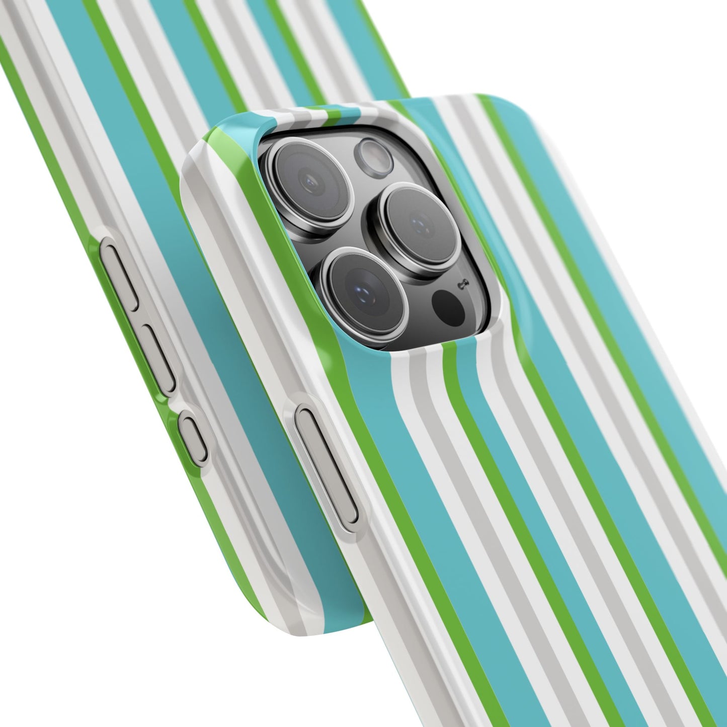 iPhone Snap Case - Modernes Abstraktes Design mit Grünen und Weißen Linien