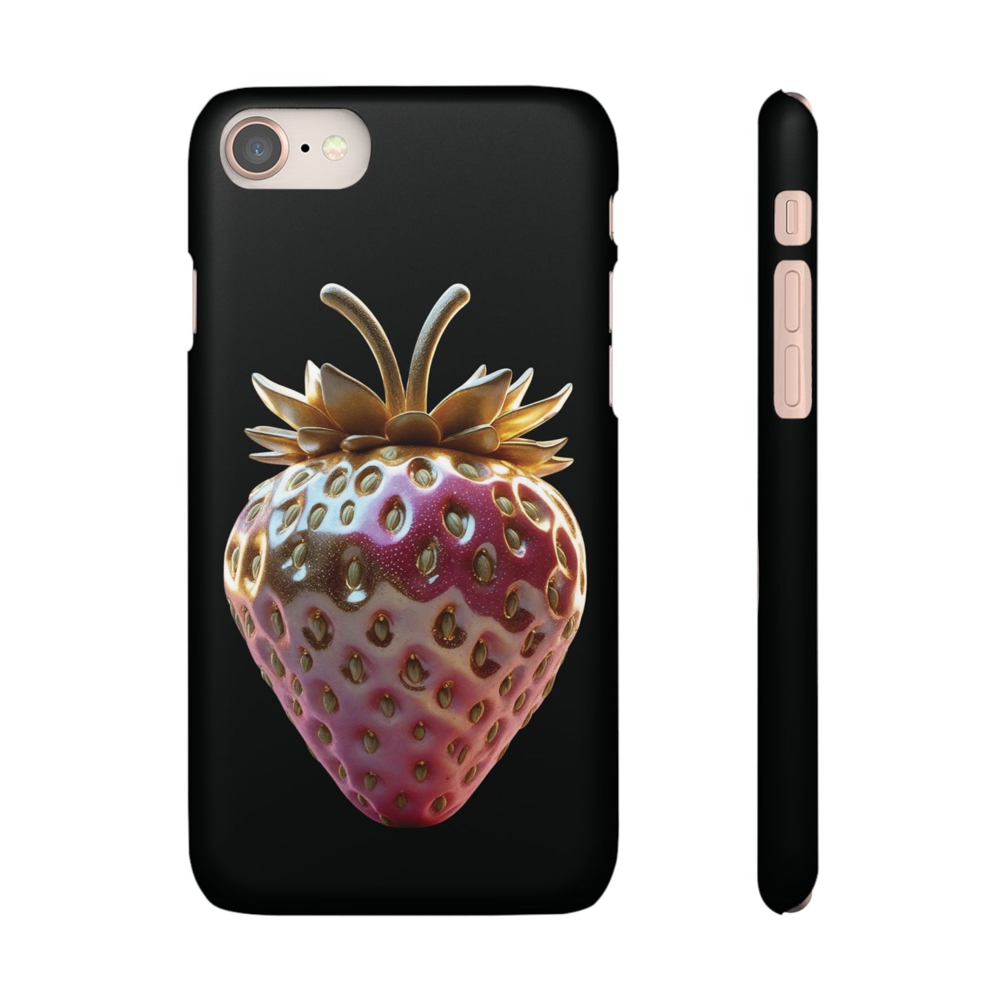 Snap Case iPhone Handyhülle - 3D Effekt Erdbeeren