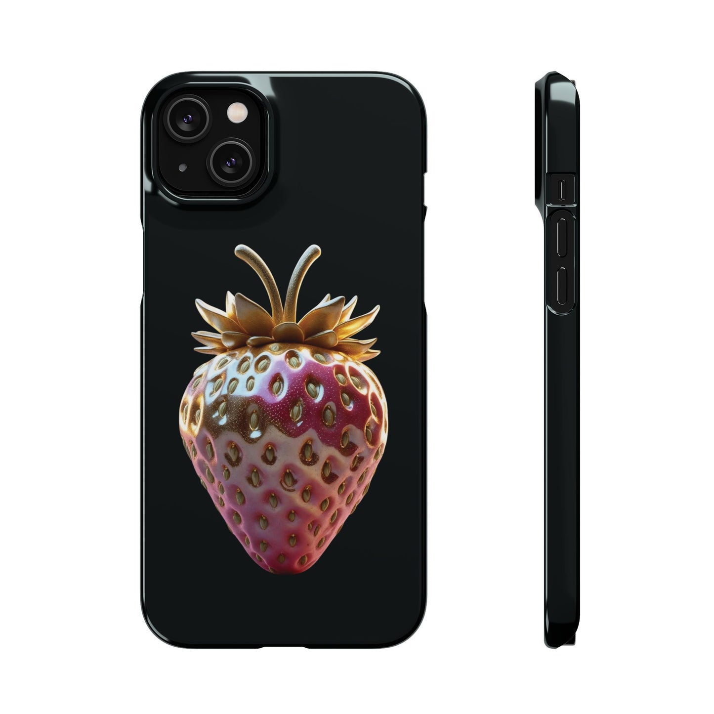 Snap Case iPhone Handyhülle - 3D Effekt Erdbeeren