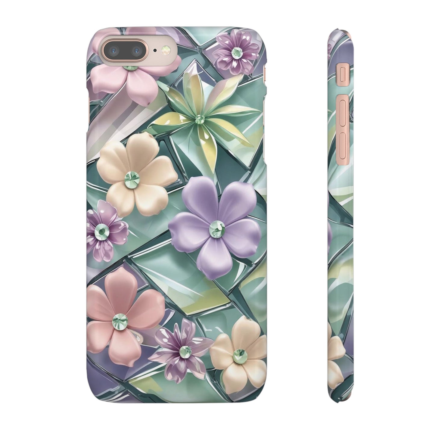 Snap Case Elegante Florale iPhone Handyhülle mit 3D-Effekt