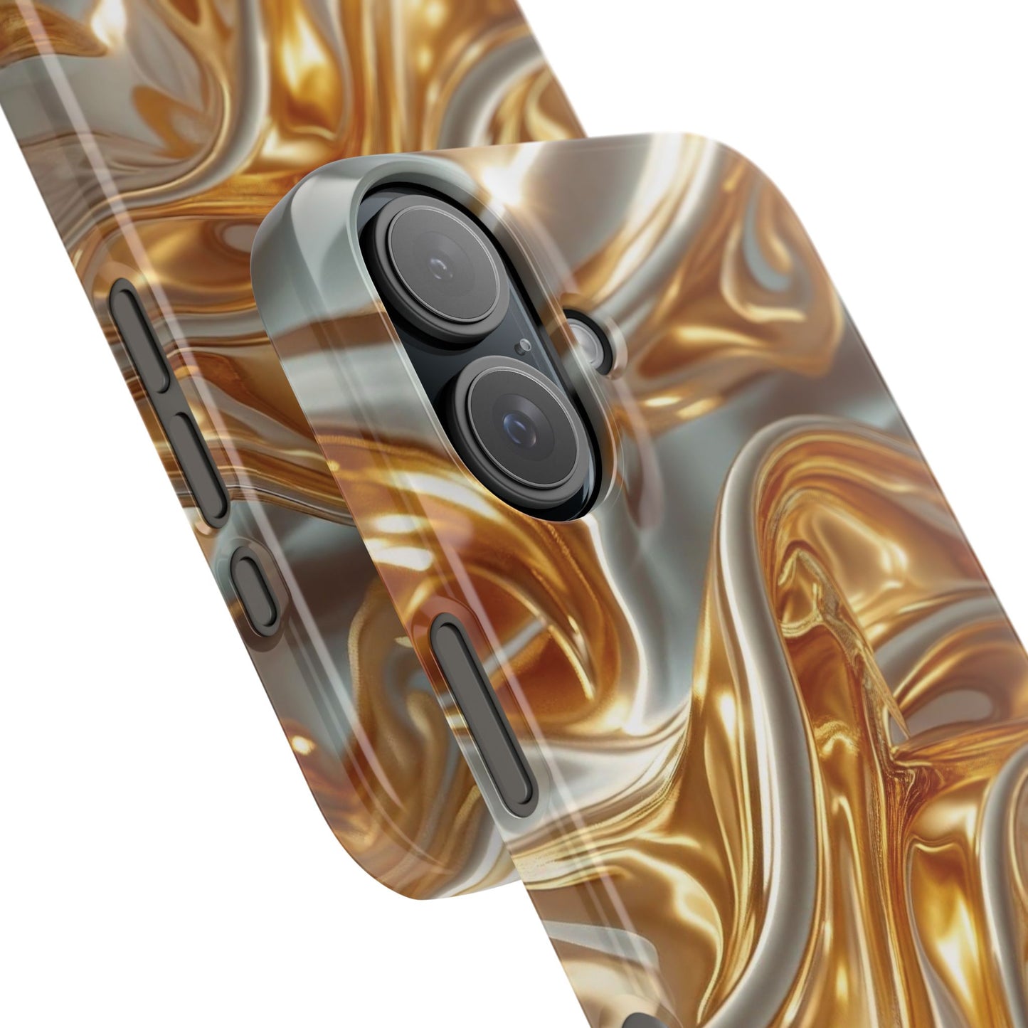 Snap Case iPhone Handyhülle – Gold Dynamic Liquid 3D Effekt
